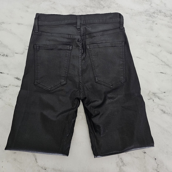 AGOLDE High Rise Skinny Ankle Black Wax Coated Denim jeans 27 Preowned - Picture 6 of 10